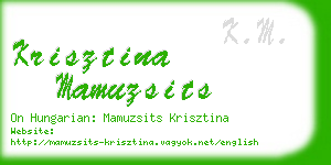 krisztina mamuzsits business card